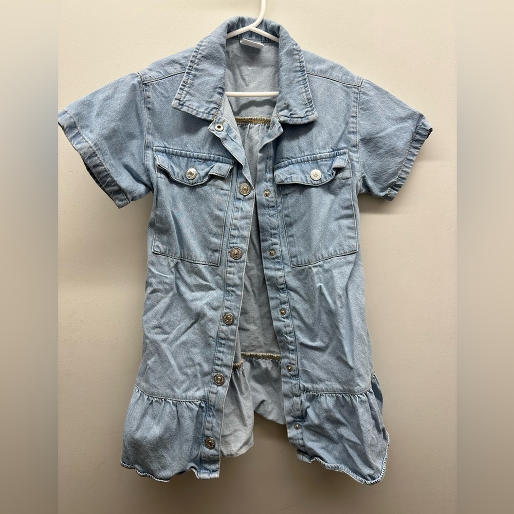 Girls Jean button up dress.